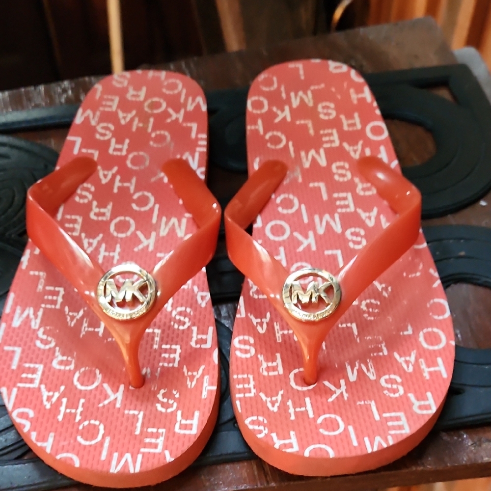 Michael Kors Red Flip Flops